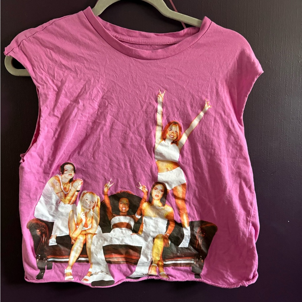 Pink Graphic Sleeveless T-Shirt
